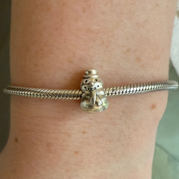 Pandora Silver Snowman Charm with Hat and Scarf​​​​